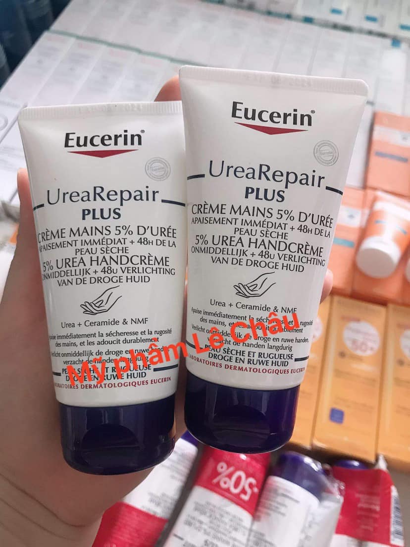 ( Bill Pháp) Kem Dưỡng Da Tay Eucerin UreaRepair Plus 5% Urea Handcreme 75ml