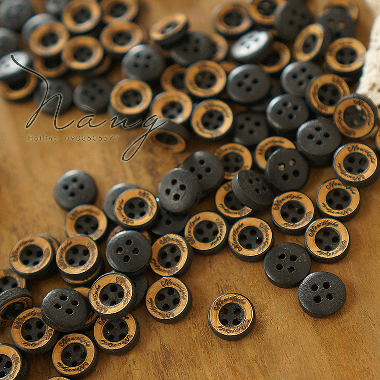 Set 50 Nút Gỗ Tự Nhiên Có Họa Tiết (12,5mm)