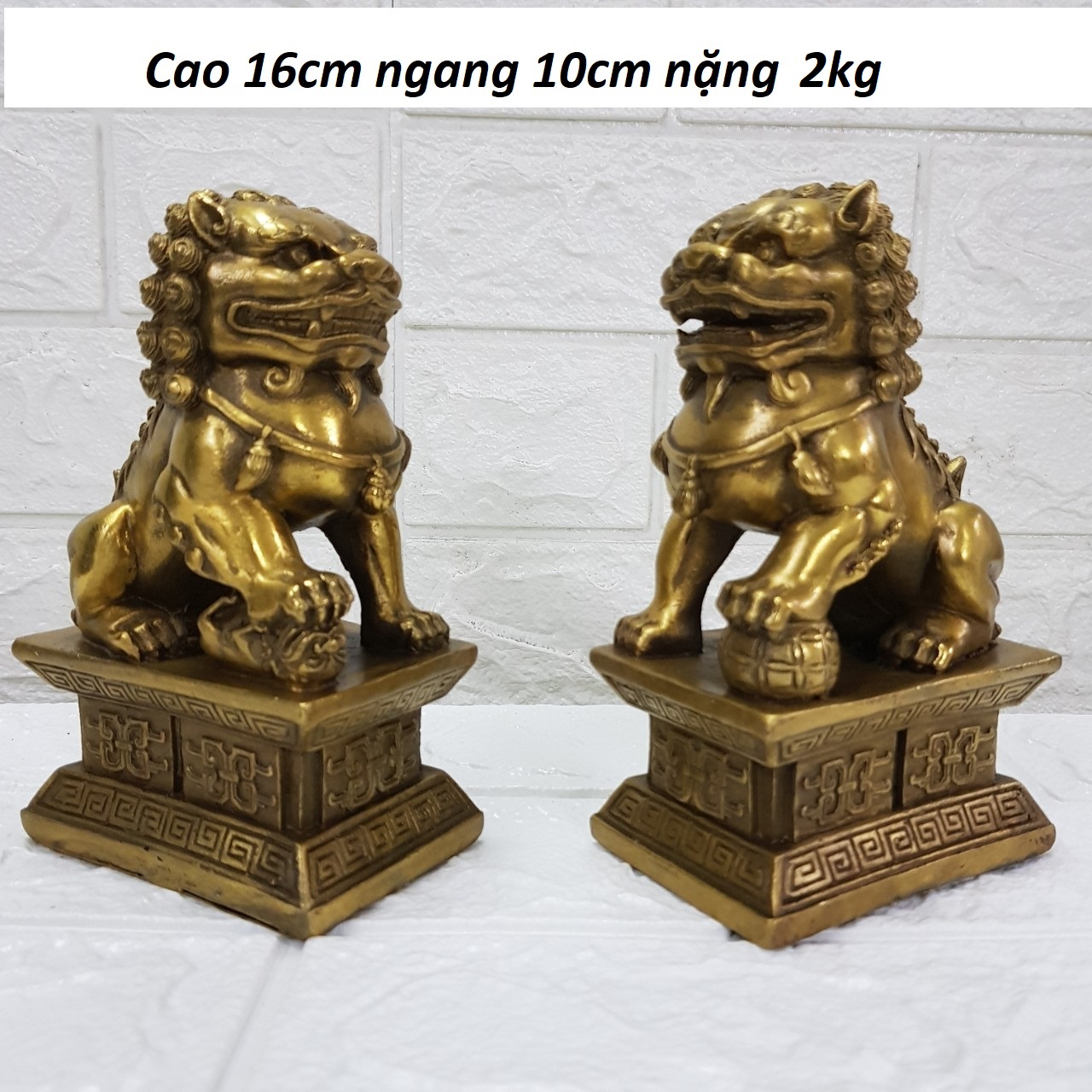 Cặp nghê ngồi bệ bằng đồng cao cấp