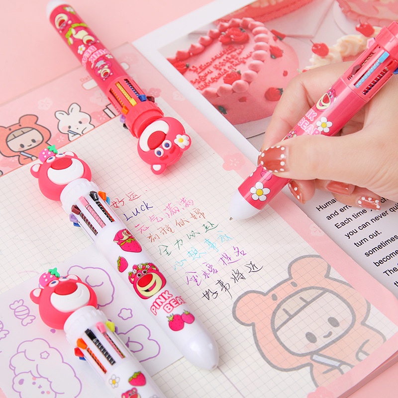 1 Bút Bi Hình Gấu Hồng Dễ Thương