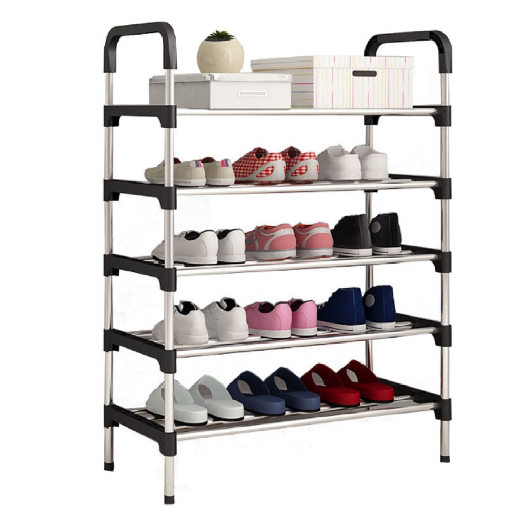 Shelf shoes 5 floor frame stainless steel solid, racks shoes 5 floor, shelf shoes stainless steel, shelf shoes smart, shelf for Đồ multifunction book shelves