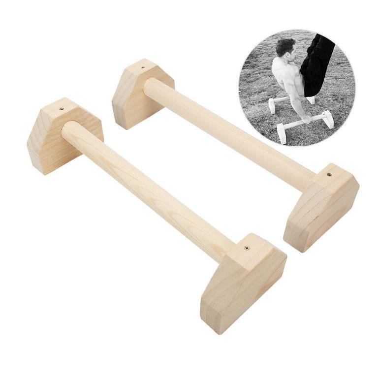 Wooden Parallettes H Shaped Wooden Push Up Bars Russian Style Stretch Stand Calisthenics Handstand Personalised Bars Wooden Push-Ups