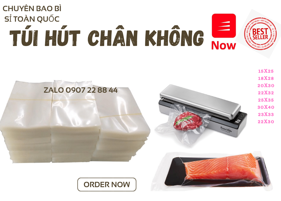 [PA]Túi PA HÚT CHÂN KHÔNG,HAI MẶT TRƠN,ĐỘ DÀY 10ZEM- 1KG
