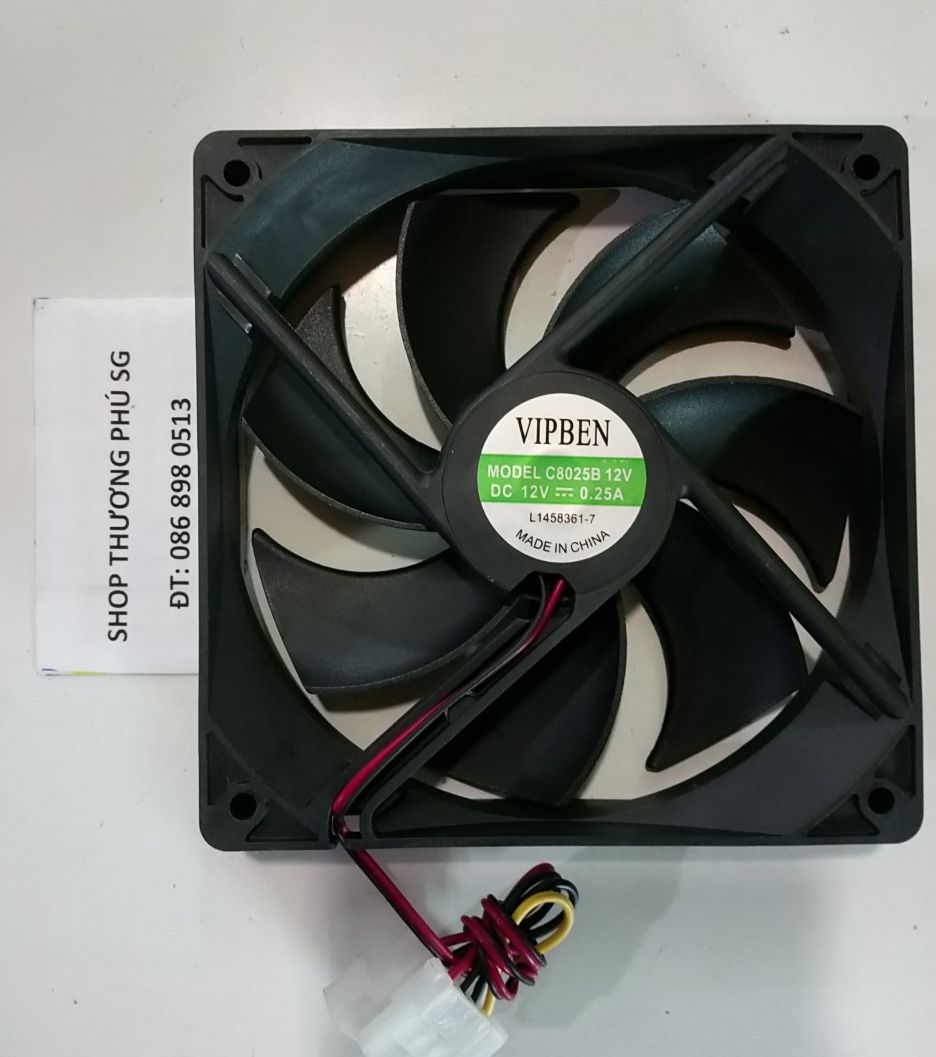 Quạt tản nhiệt fan case 12cm x 12cm x 2.5cm - điện áp dc 12v