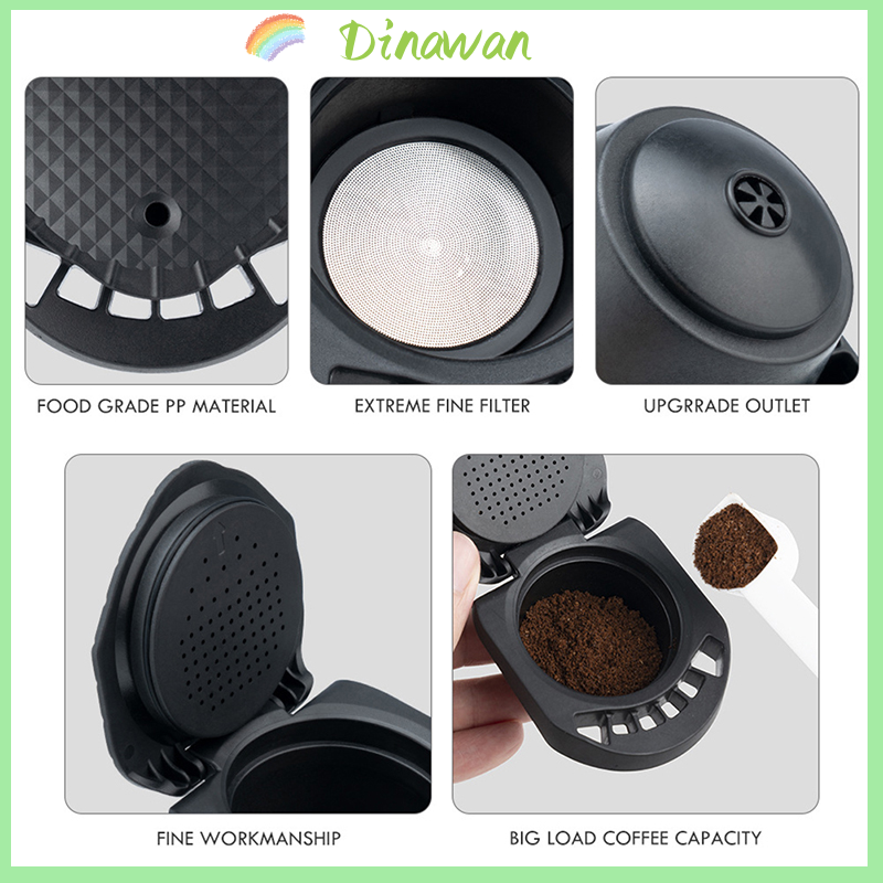 Dinawan Reusable Capsule Adapter for Dolce Gusto Coffee Convert Compatible with Genio