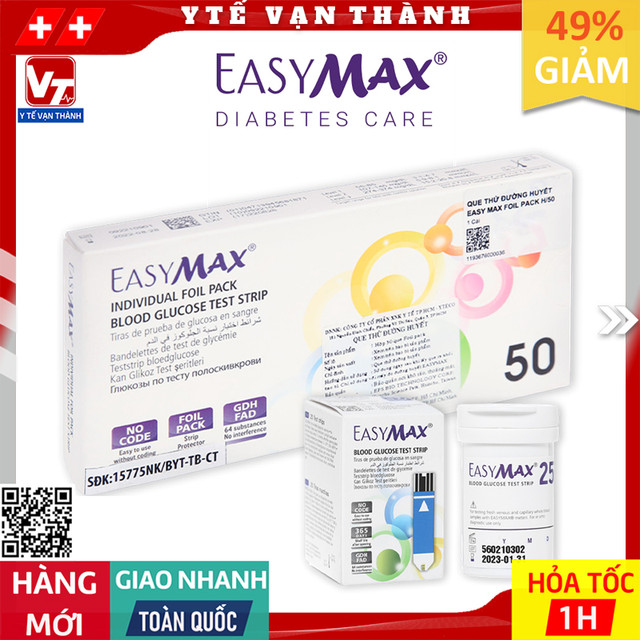 ✅ Que Thử Đường Huyết EasyMax (Easy Max) | (Date Xa) -VT0761 - Y Tế Vạn Thành