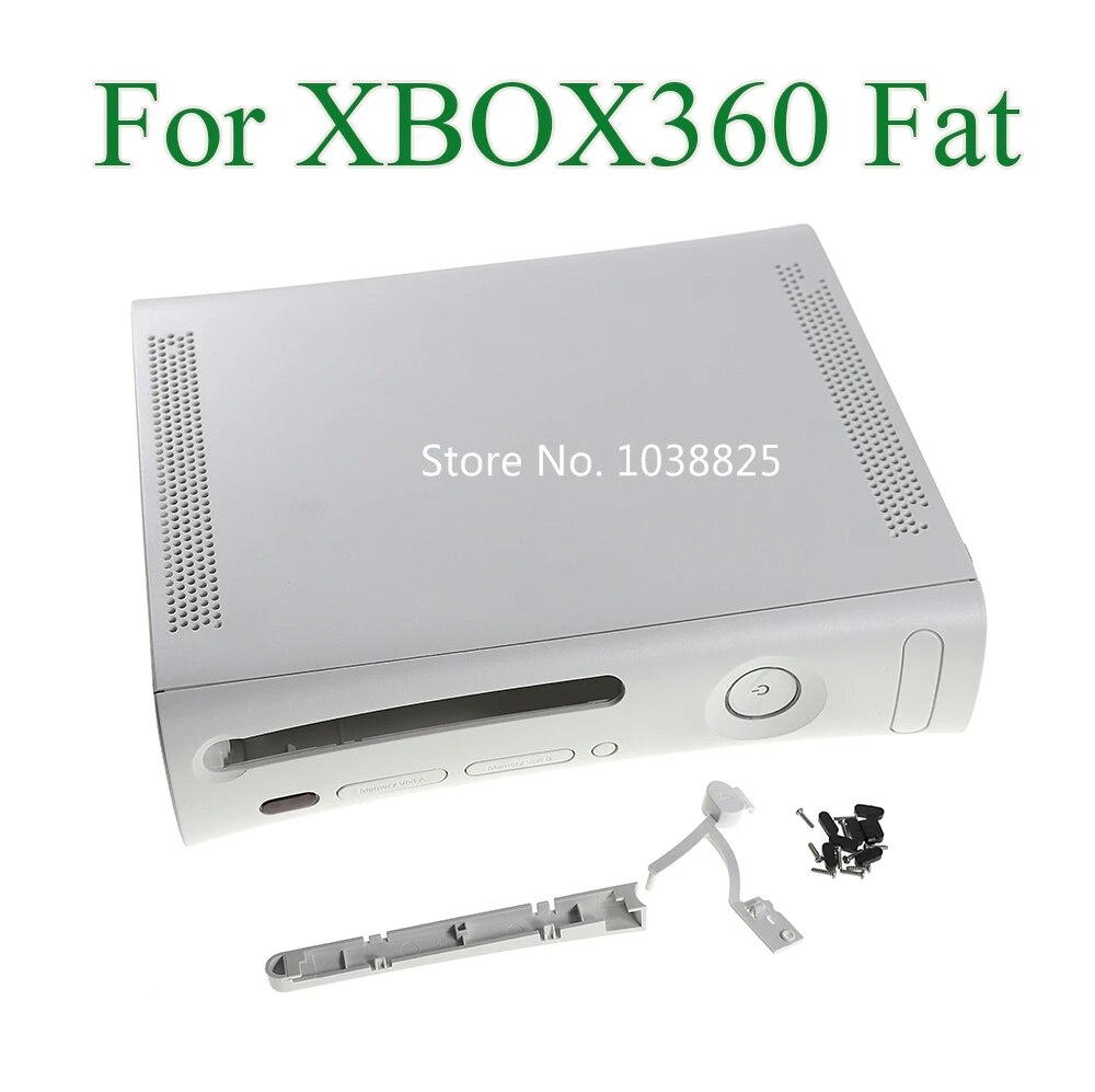 【Free Returns】 Black White Full Set Housing Case with Buttons for Xbox360 Fat Console Protection.