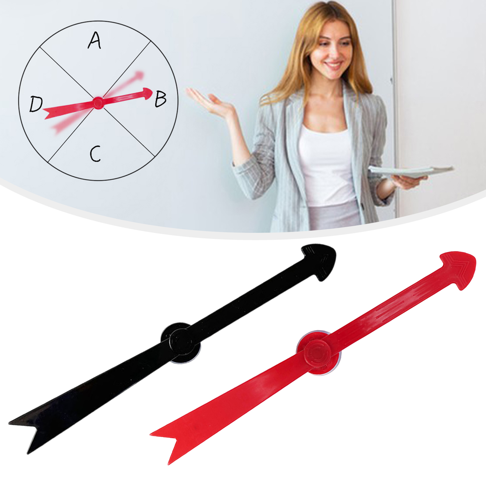 Goodbro Math Teaching Arrow Spinner Large Arrow Spinner with Suction Cup Fun Math Game for Classroom Activities and Teacher Aid in Asia