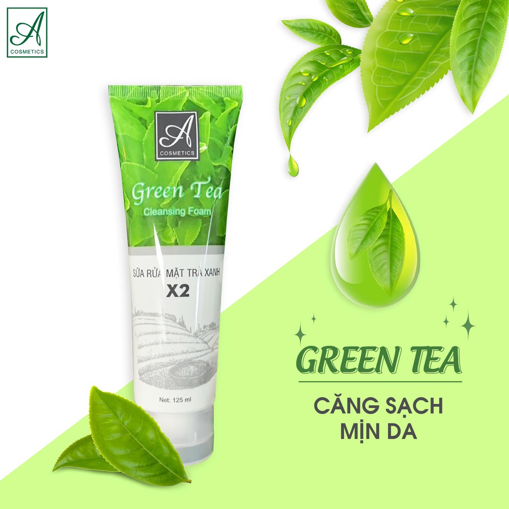 Sữa Rửa Mặt Trà Xanh X2 Green da mịn  sáng