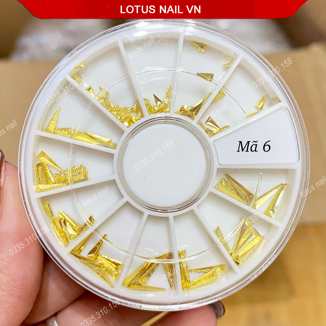 Set phụ kiện charm trang trí móng Hàn Quốc khay tròn