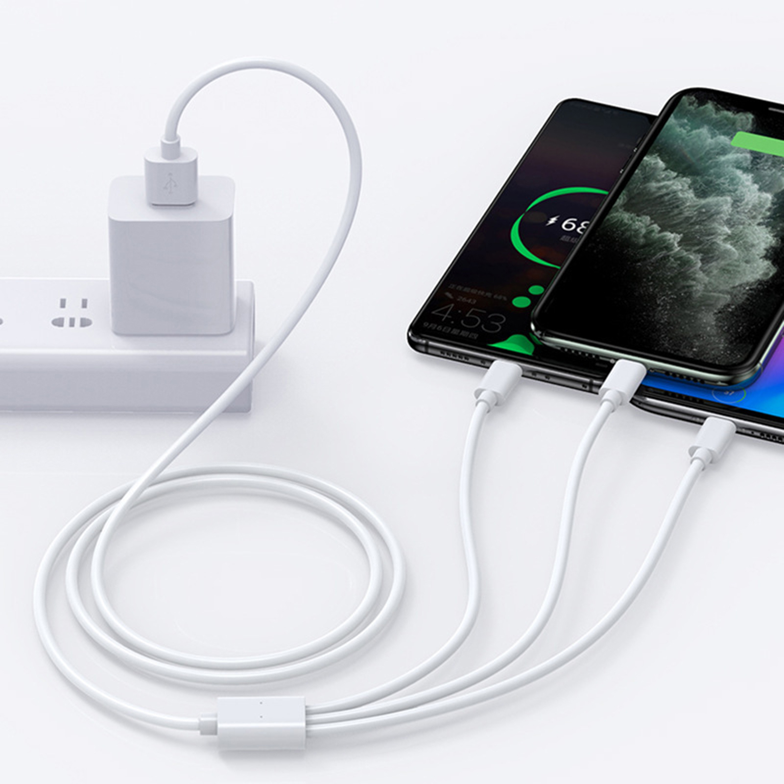 zhaodunyuephw Data Cable 3-in-1 Universal 5A Micro USB Type-C 8Pin Fast Charging Cord for iPhone
