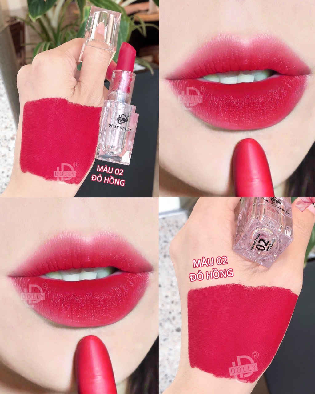 Son thỏi lì siêu mịn môi DOLLY VARIETY [Màu Đỏ hồng khô]