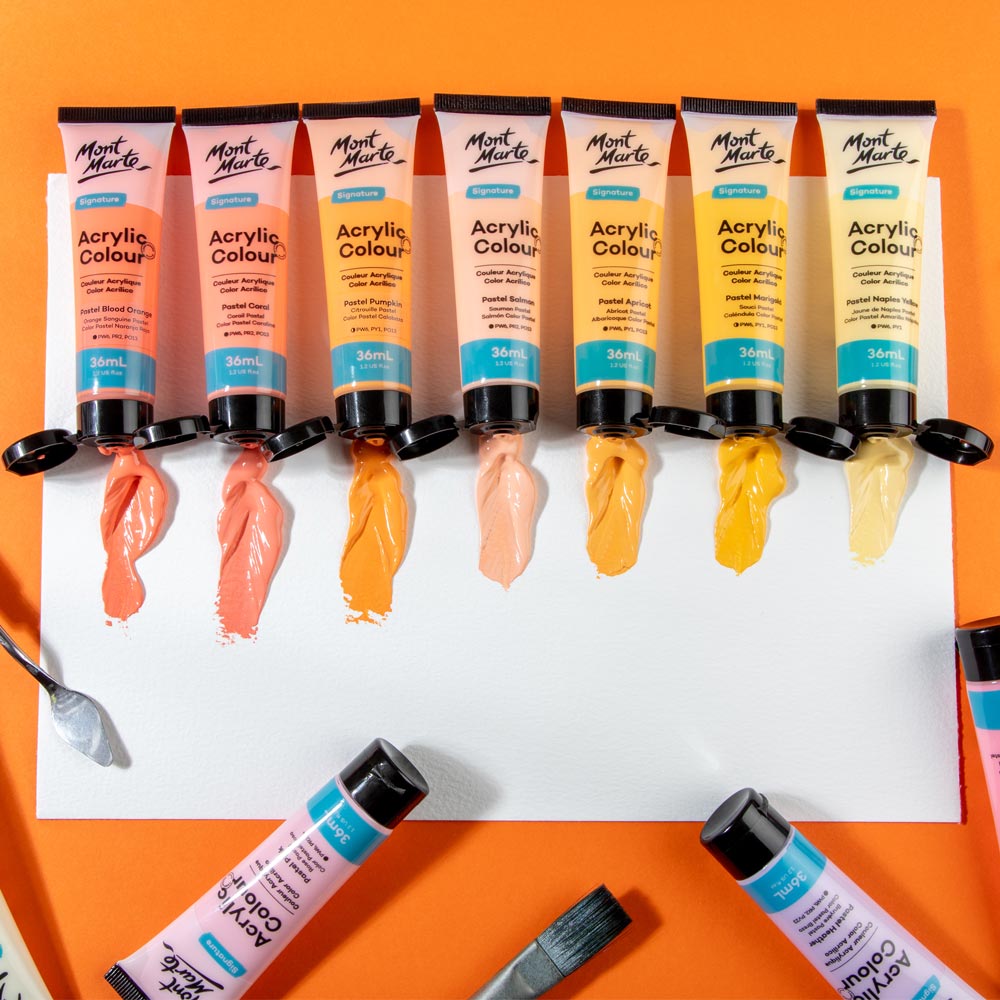Mont Marte Acrylic Color Pastel Colors 12pc*36ml.