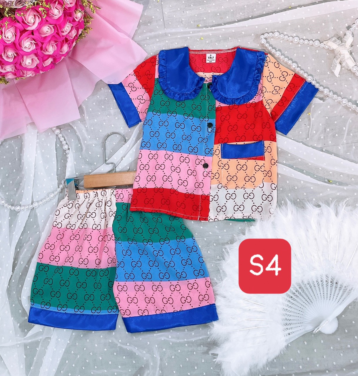 bộ pizama lụa mango sz 9-21kg