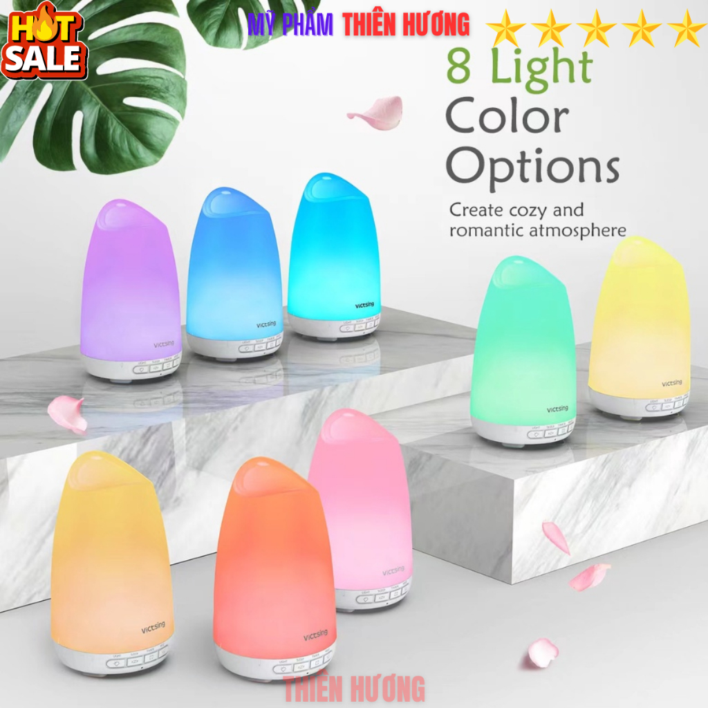 Combo Máy xông tinh dầu Vdecor + 1 Lọ tinh dầu LEAF 10ml
