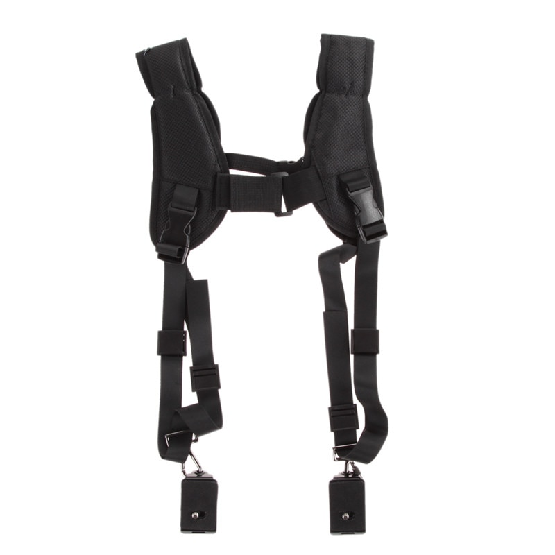 Black Double Dual Camera Shoulder Strap Quick Rapid Sling Camera Belt Adjustment For Canon For 2 Cameras Digital DSLR Strap New