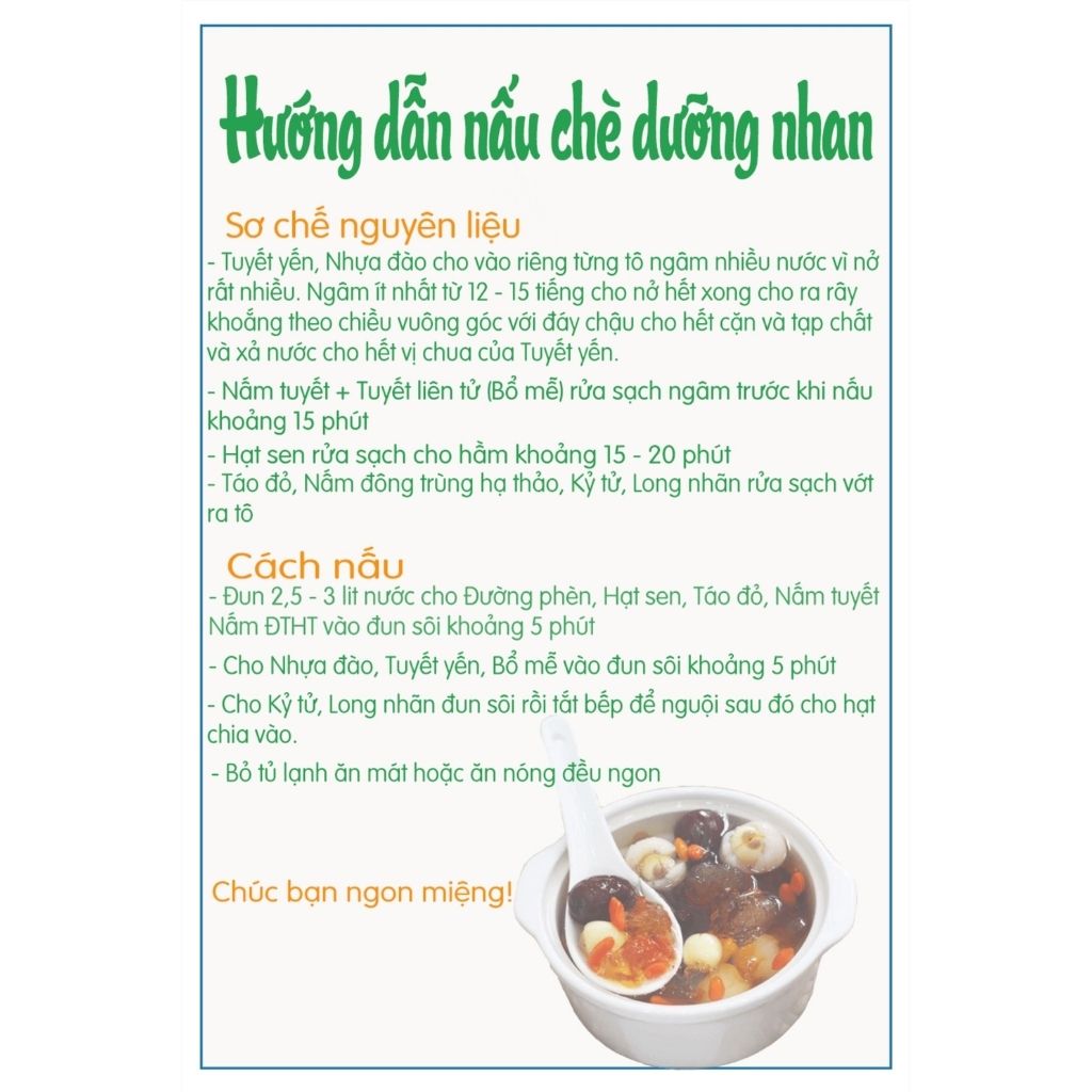 Combo 2 Set Chè Ngon, Chè Khúc Bạch Chè Dưỡng Nhan - KiKi Fruit