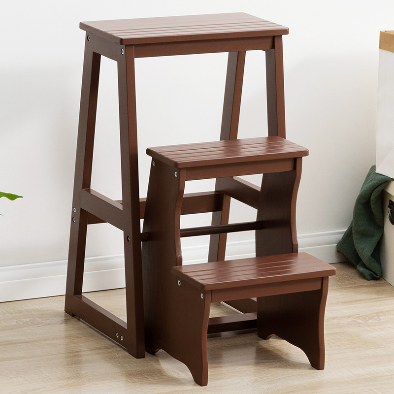 Solid wood folding ladder stool home
