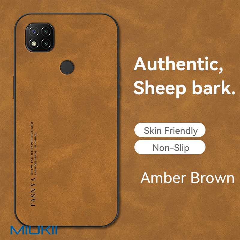 Case Redmi 9C Soft Phone Case Authentic Camera Protection Luxury Leather Cover Sheep Bark Casing For Xiaomi Redmi9C M2006C3MG M2006C3MT