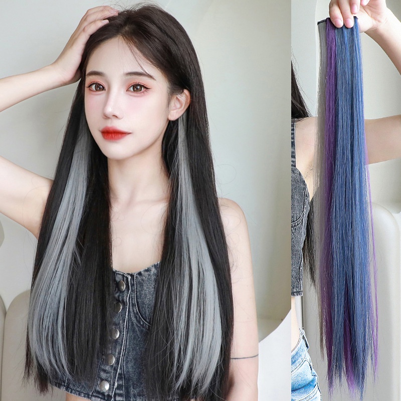 Hanging Ear Dye Hair Patch Spot Dye Hair Extension Colorful Long Direct Hair Patch Wig