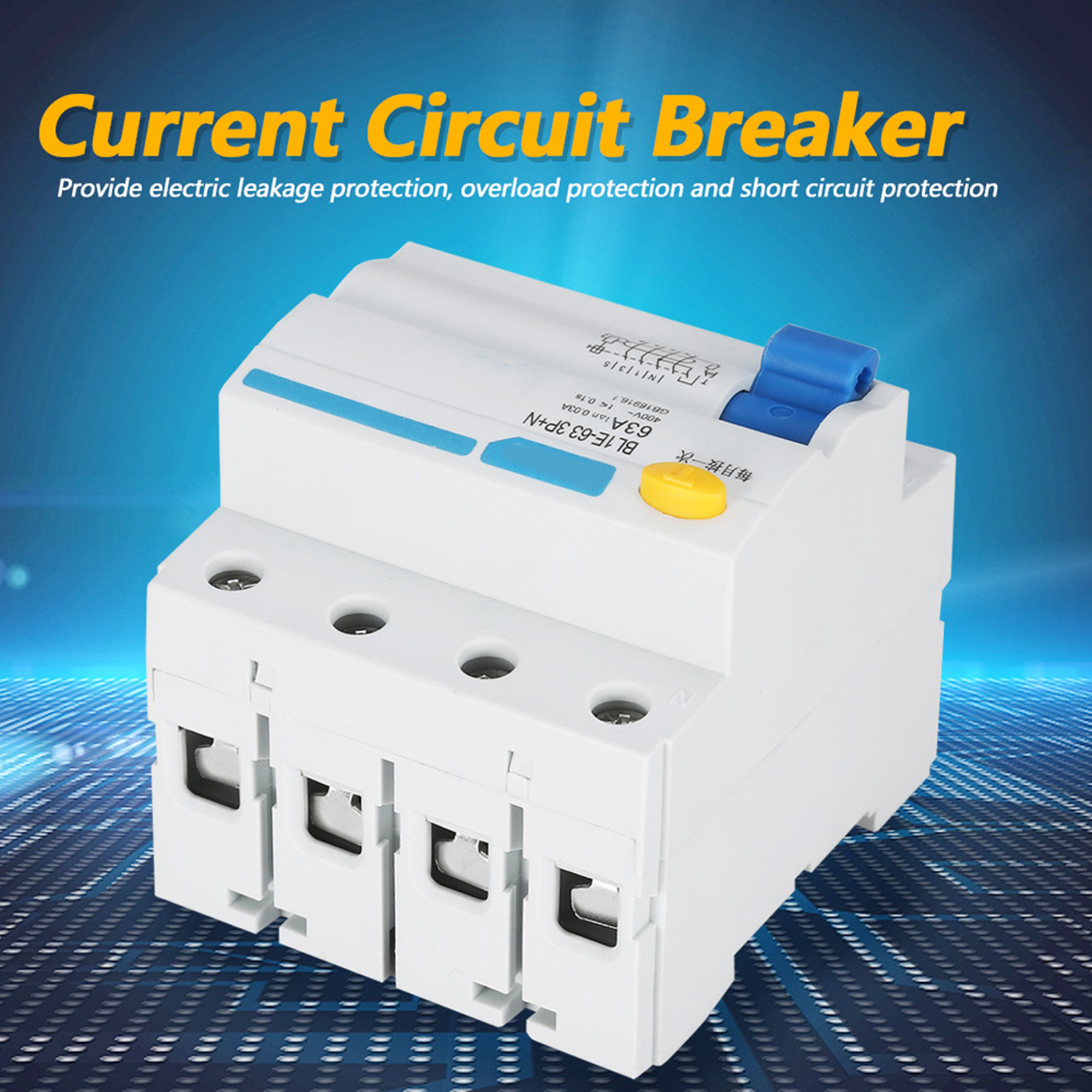 Miniature Circuit Breakers 6kA 3P+N Pole RCCB Residual Current Circuit Breaker