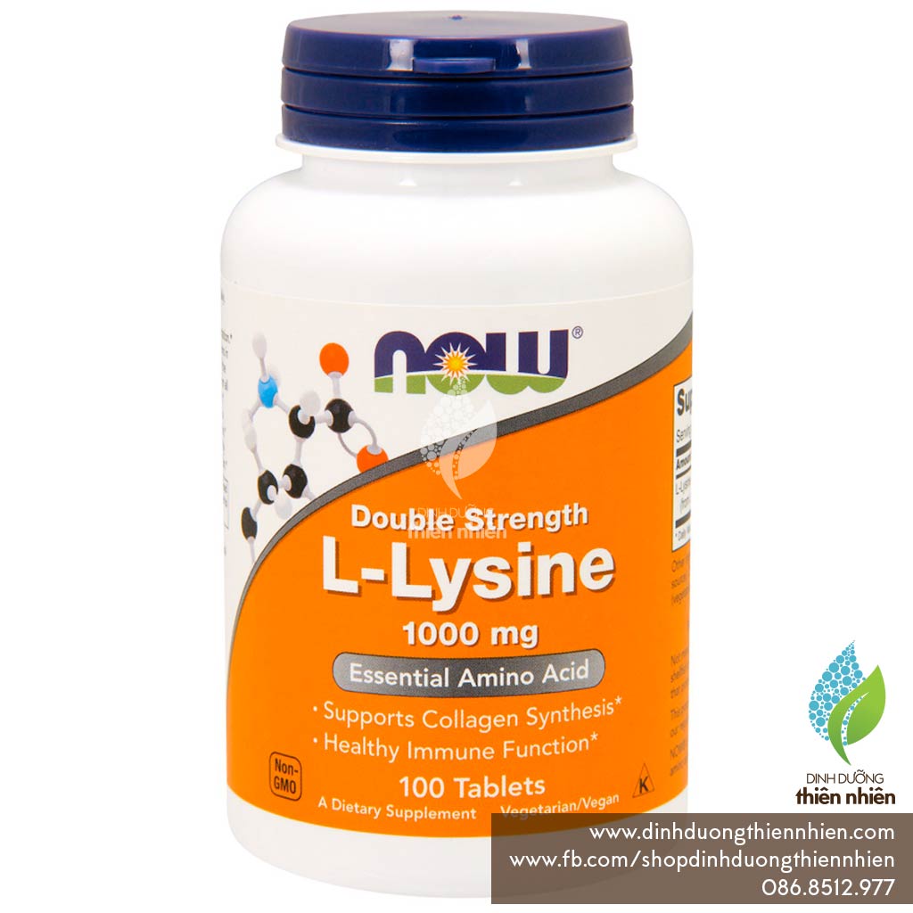 L-lysine now foods, 100 v-iên, 1000mg