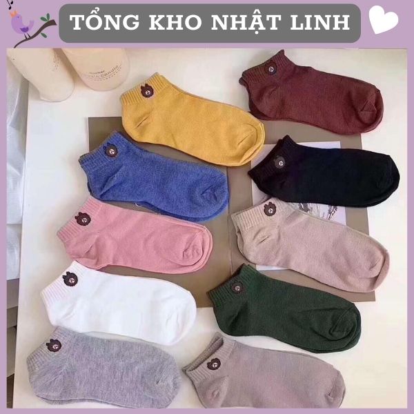 Combo 10 đôi tất gấu siêu hot 10 đôi đủ các màu hot hit nhật linh