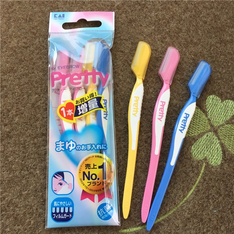 Set 3 dao cạo lông mày Pretty KAI hàng Nhật Bản