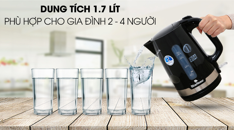 Ấm dun siêu tốc BlueStone 1.7L KTB 3417 - Bình đun siêu tốc - Ấm siêu tốc - Am sieu toc - Siêu tốc Bluestone - Ấm siêu tốc Bluestone - Ấm đun nước siêu tốc Bluestone - Bình siêu tốc Bluestone - Ấm Bluestone