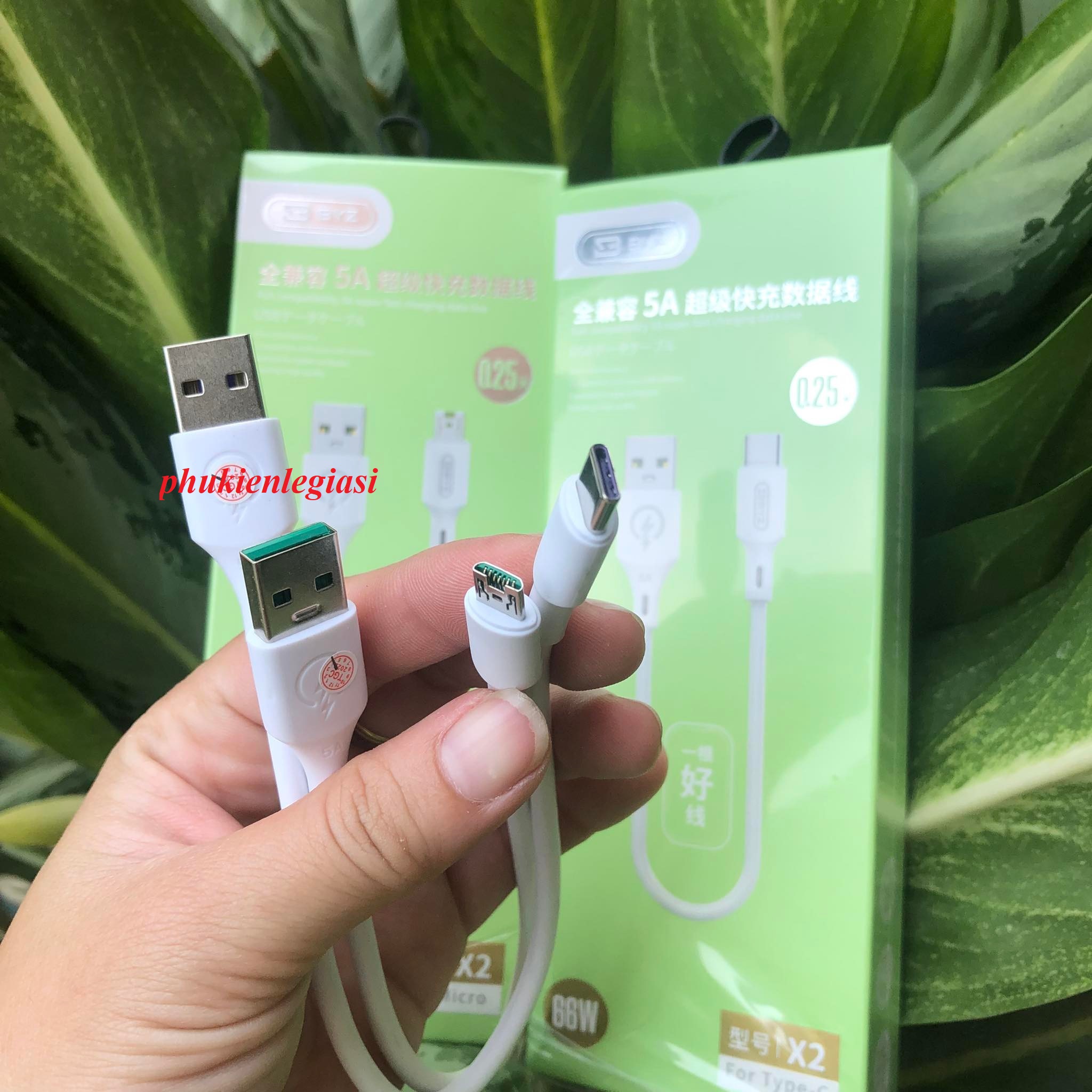 Cáp sạc ngắn 25CM BYZ X2 các đầu micro usb type c Iphone