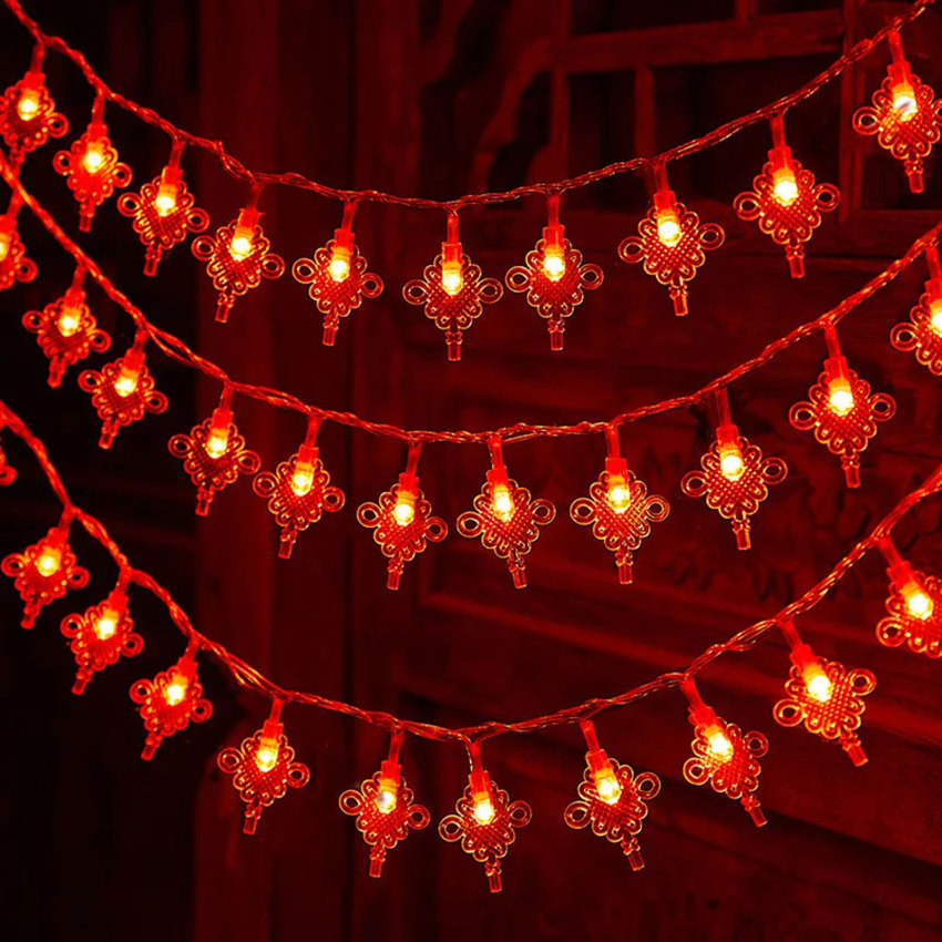 New Year Red Small Lantern Decoration 3M 20 Lamp Beads Luminous Spring Festival Home Layout