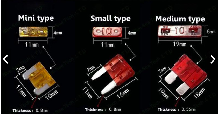 Cầu chì xe máy, xe ô tô (5A ~ 30A) size mini và size chuẩn