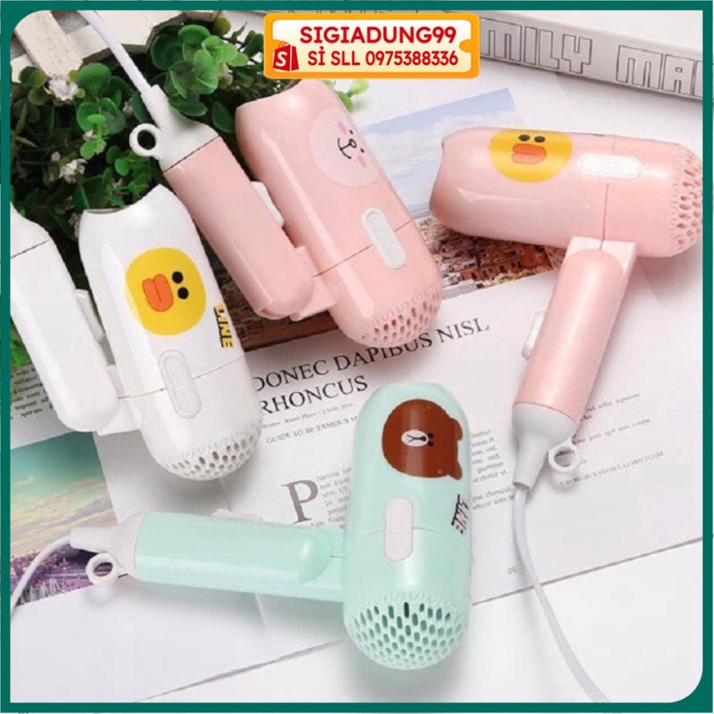 Mấy sấy tóc mini hình thú, thiết kế gấp gọn, Máy sấy tóc mini icon siêu kute hình thú