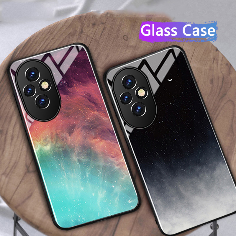 For Honor 200 Pro Lite case Tempered Glass mirror Protector Starry Sky Couple For Honor 200 Lite Pro Back Cover Phone Cases.