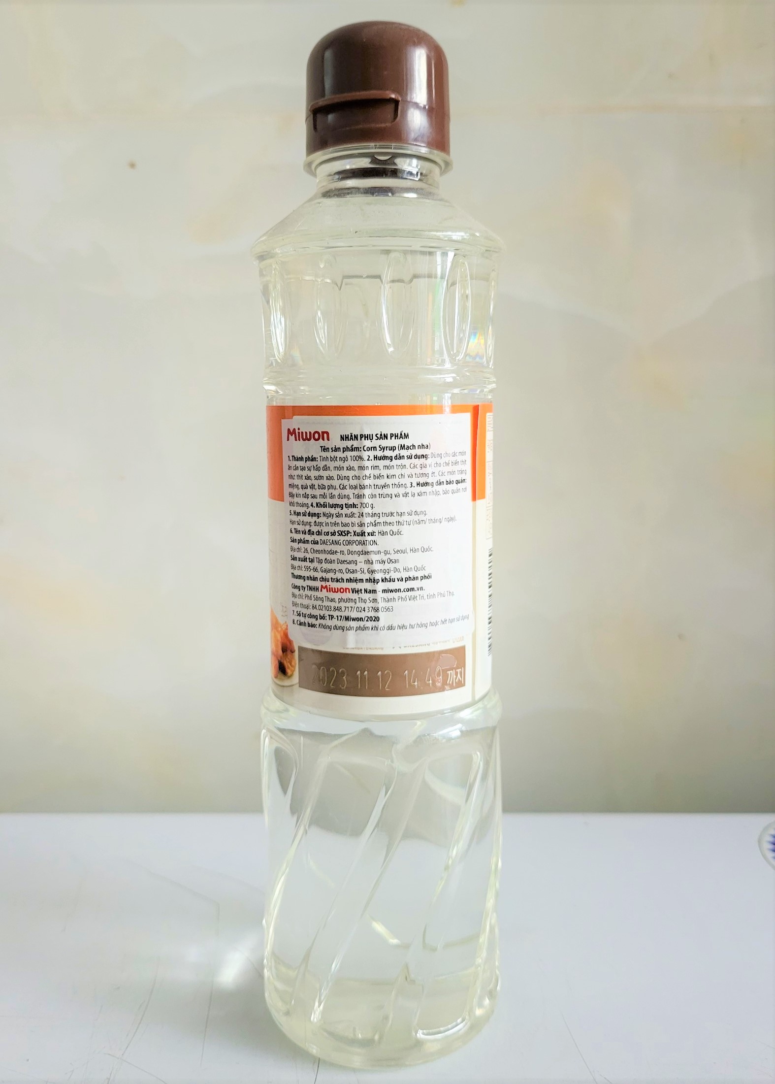 [Chai 700g] SI RÔ BẮP (mạch nha, nước đường nấu ăn, làm bánh) [Korea] MIWON Corn Syrup