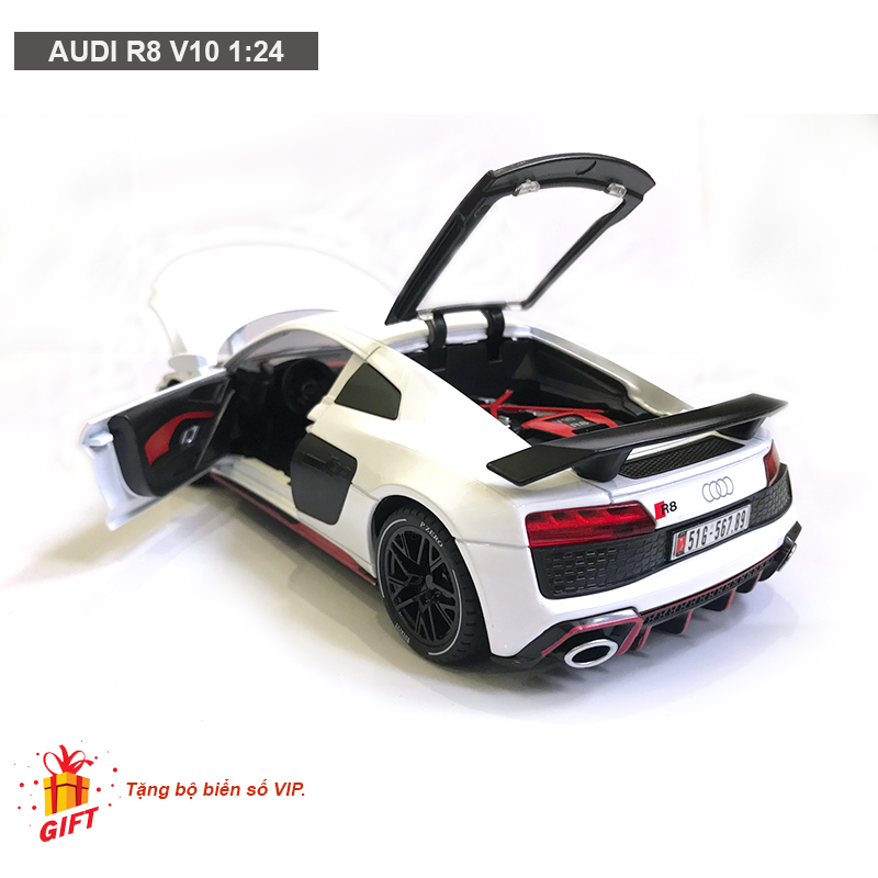 Mô hình xe ô tô Audi R8 V10 1:24 [TẶNG BIỂN VIP]