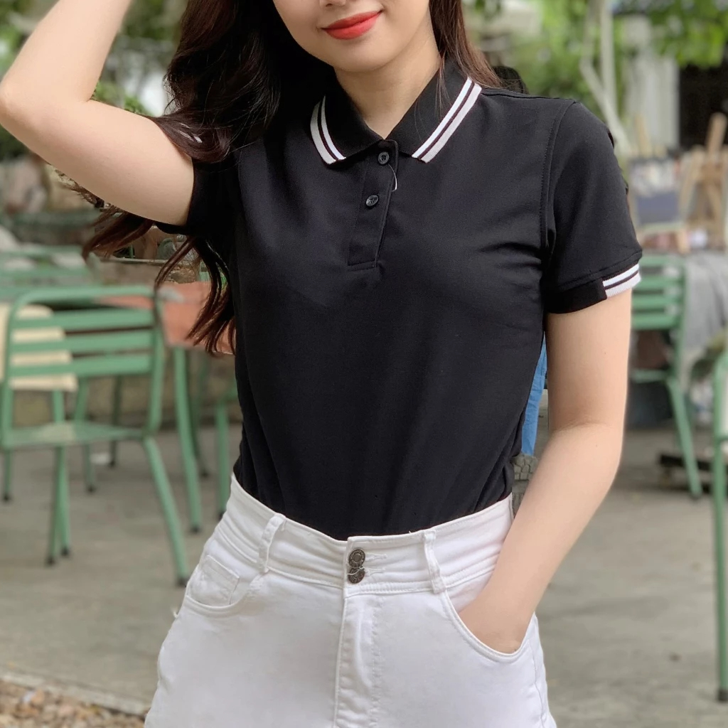 Áo Polo Nữ Poligan Nhập Khẩu thá¡ Lan (Black)
