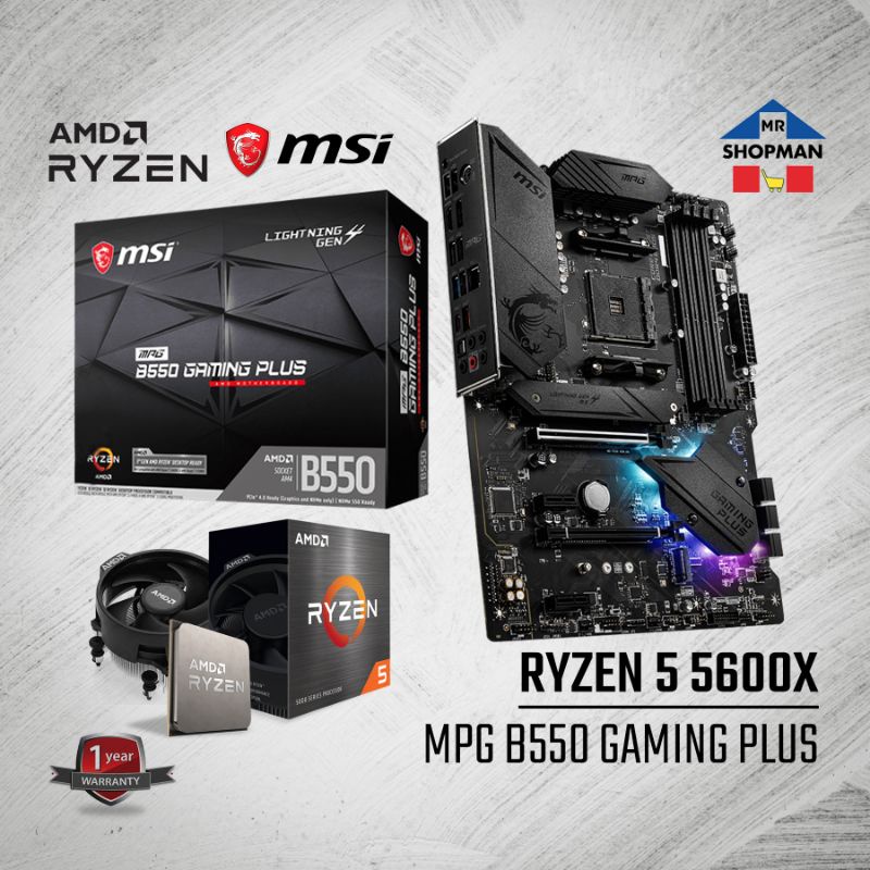 AMD Ryzen 5 5600X Processor w/ MSI B550 Gaming Plus Motherboard Bundle Lazada PH