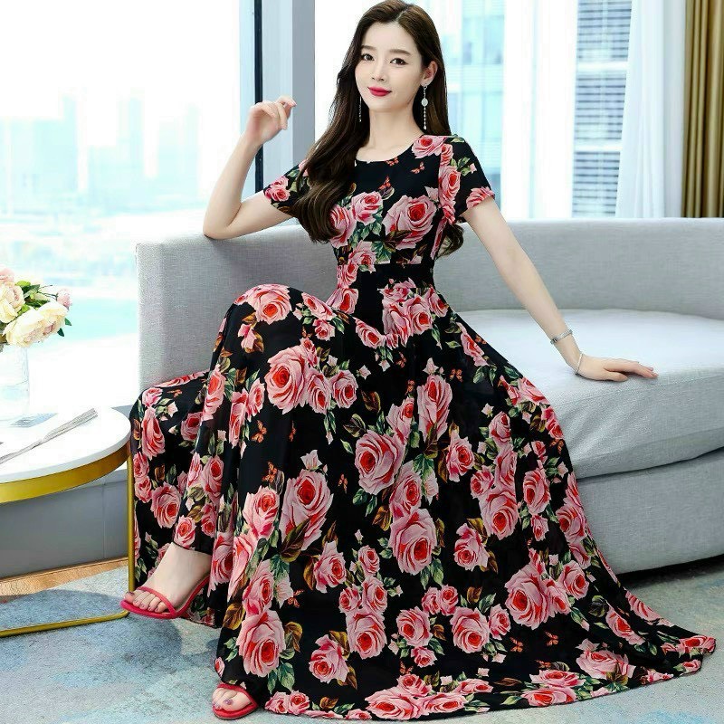 Đầm maxi hoa dáng dài tiểu thư xinh đẹp