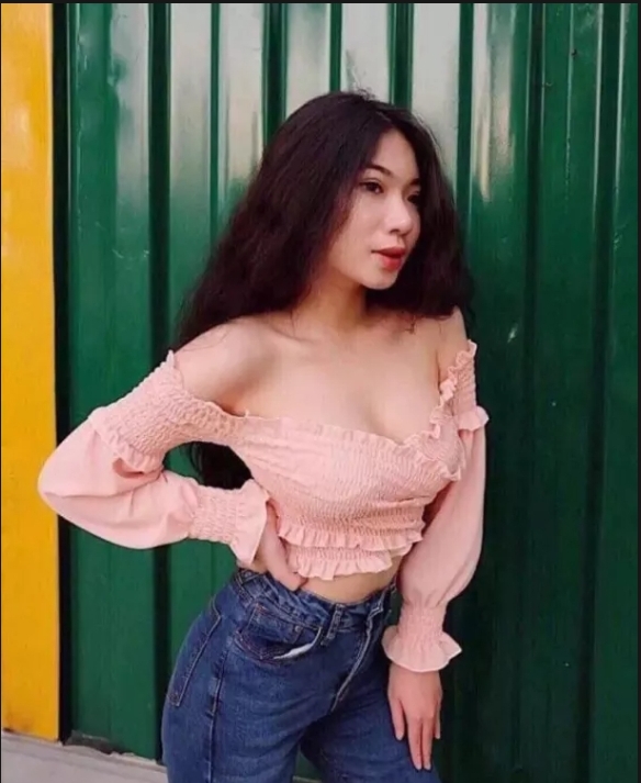 Áo nữ * áo croptop nhún đắp chéo tay dài