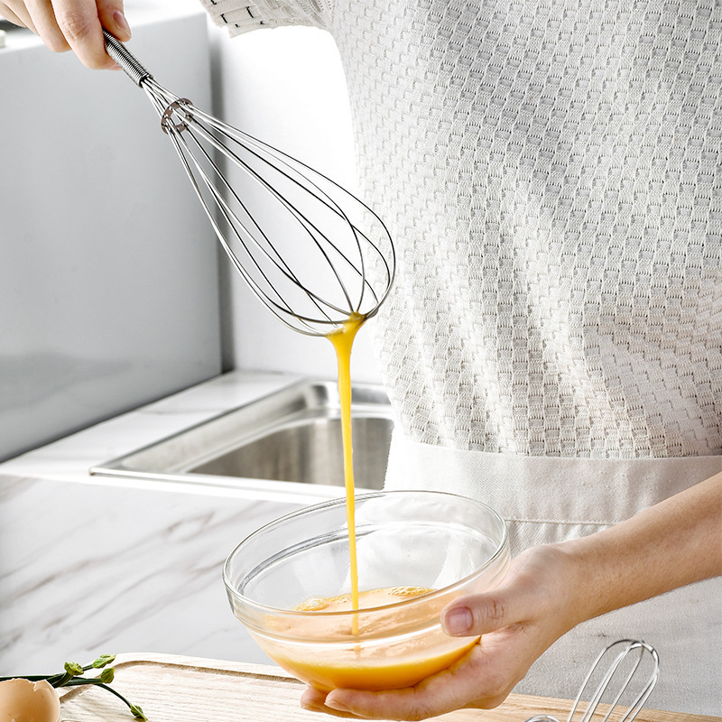430 Stainless Steel Mini Spring Handle Manual Whisk Small Egg Mixer Cream Whipper
