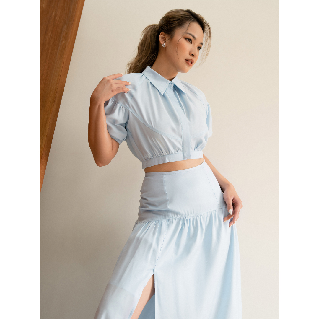 Des Fleurs - Áo Beverly Button-up Cropped top