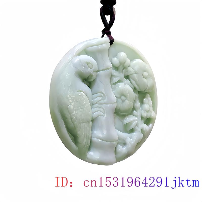 Green Natural Real Jade Parrot Pendant Necklace Talismans Gemstones Designer Luxury Gifts for Women Men Gift Accessories. 