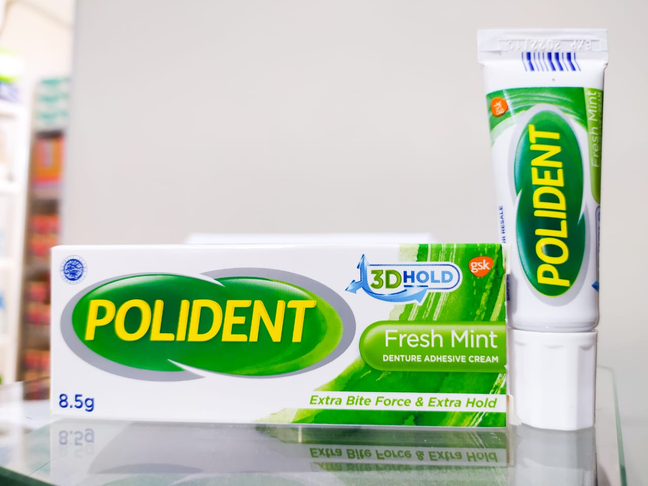 Glue false teeth Polident size 8.5 grams, 20 gram. 60 gram glue denture