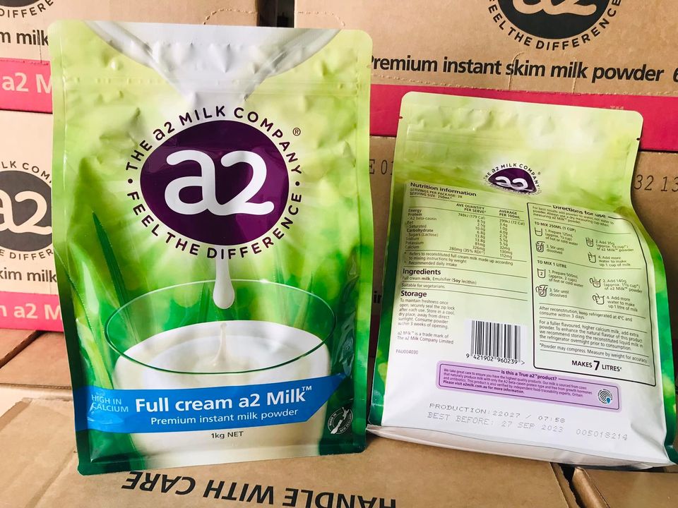 Sữa bột tách béo/nguyên kem A2 Úc 1kg