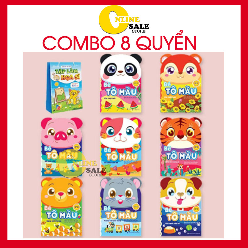 [Khuyến mãi]- Bộ sách tập tô màu 5000 hình cho bé + tặng 12 bút chì màu thảo sức sáng tạo, phát triển trí não- Quyển vở tô màu cho bé