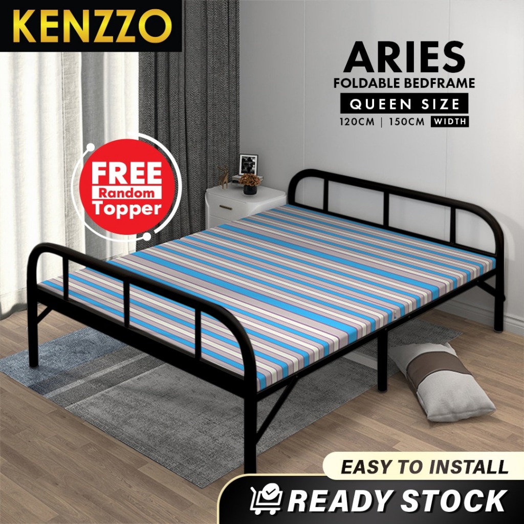 Foldable bed store frame queen size