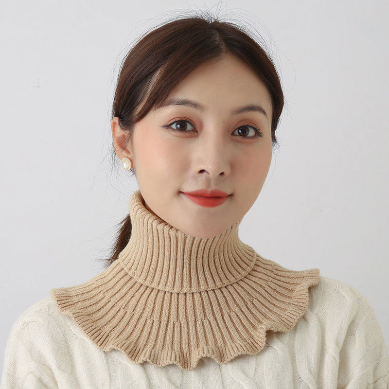 Keep warm and cold outdoors Women Warm Knitted Fake Collar Thicken