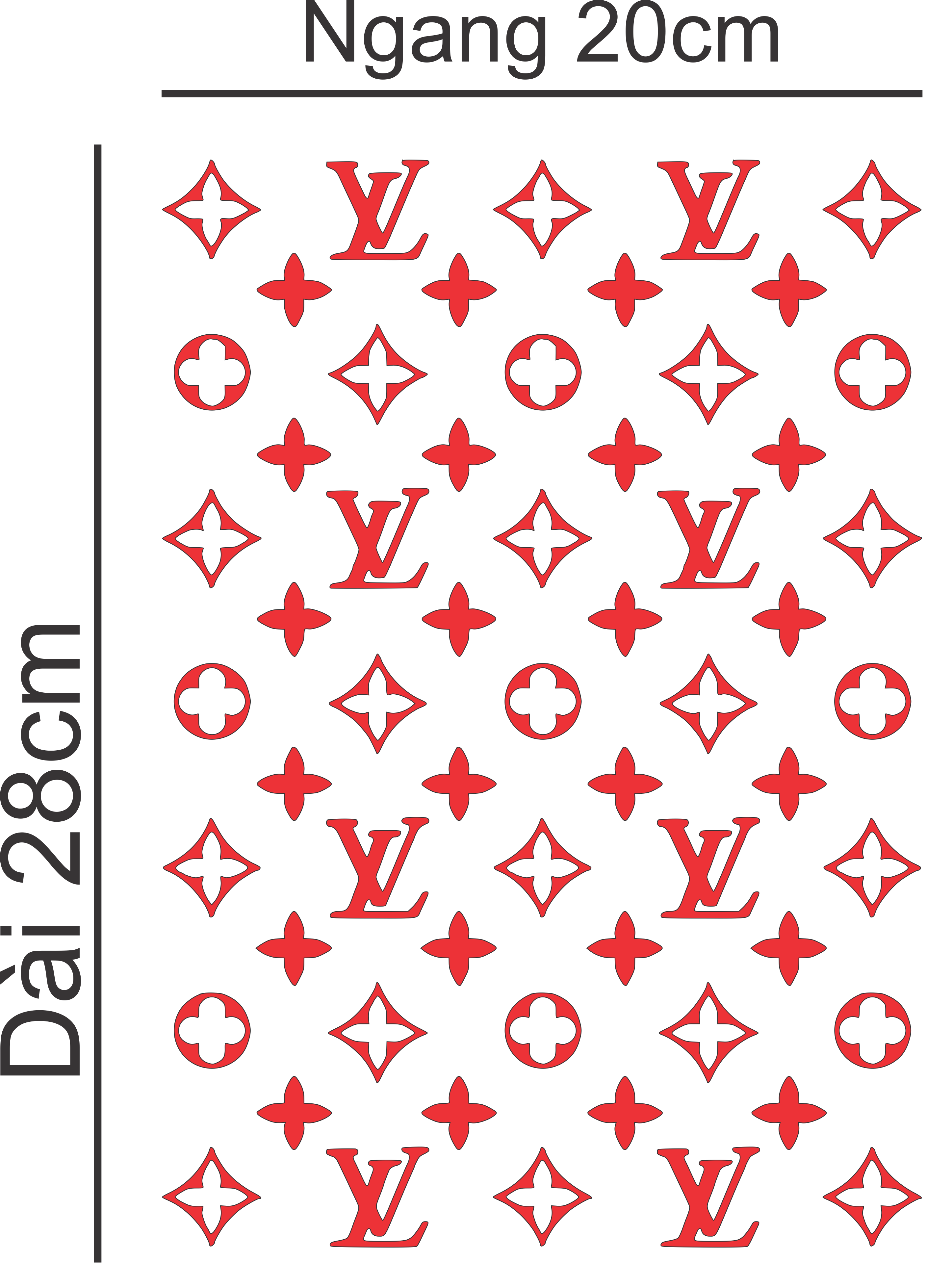 Sticker decal LV - bóc dán trang trí - kích thước 20x28cm