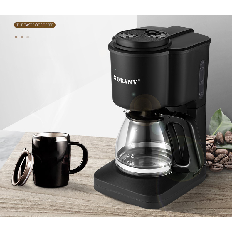 Máy Pha Cafe Đa Năng -Máy Làm Cafe Cho Quán, Văn Phòng, Gia Đình, Công Ty - Máy Pha Cà Phê Giá Rẻ SOKANY SK-124 950W  Giúp Pha Chế Nhanh, Dung Tích 600ml Có Thể Pha 10-12 Tách 1 Lần, Giúp Bạn Dễ Dàng Pha Và Thưởng Thức Những Ly Cà Phê Thơm Ngon.